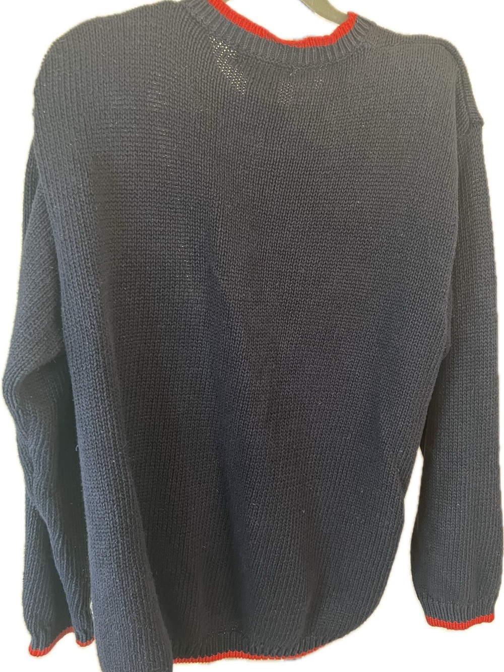 Alexandra Bartlett Vintage 90’s Hand Knit Women Navy/multi Cat Cardigan - Picture 2 of 9